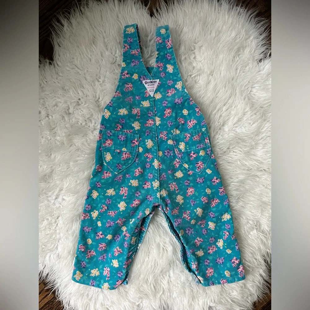 Vintage Oshkosh floral overalls